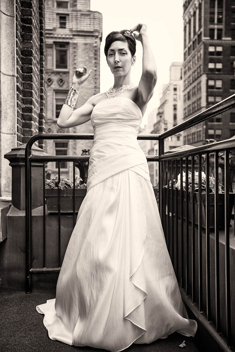 Stylish NYC Library Hotel Wedding Portrait 2